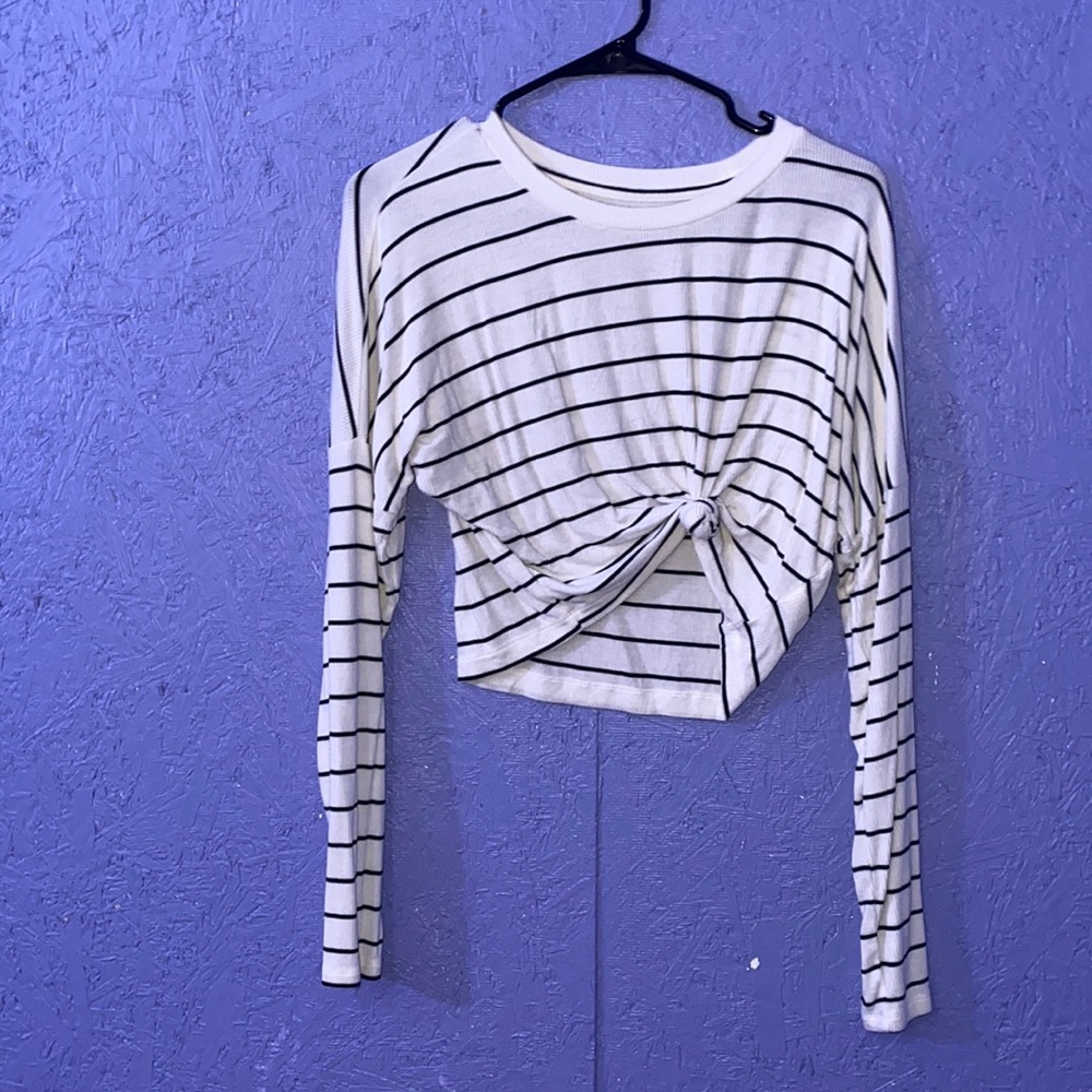 Striped cropped long sleeve
